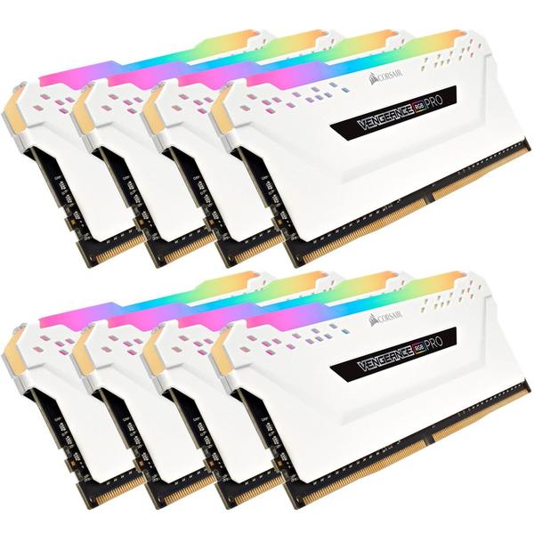 Memorie Corsair Vengeance RGB PRO White, 64GB, DDR4, 2666MHz, CL16, 1.2V, Kit x 8