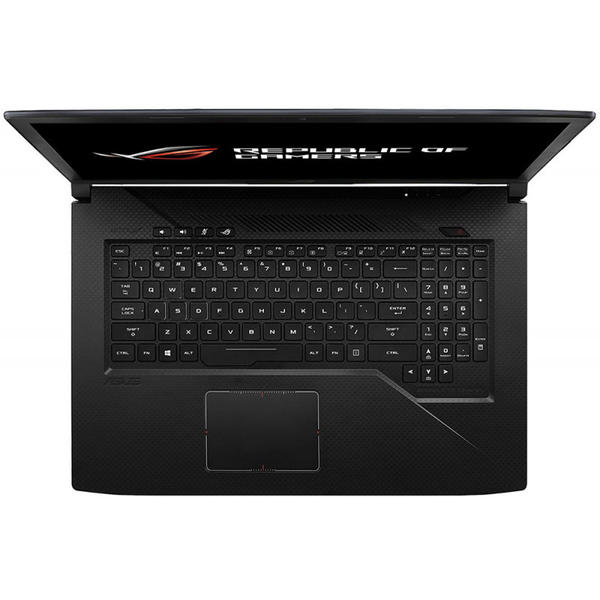 Laptop Gaming Asus ROG GL703GE, 17.3 inch FHD, Intel Core i7-8750H, 8GB DDR4, 256GB SSD, GeForce GTX 1050 Ti 4GB, FreeDos, Black