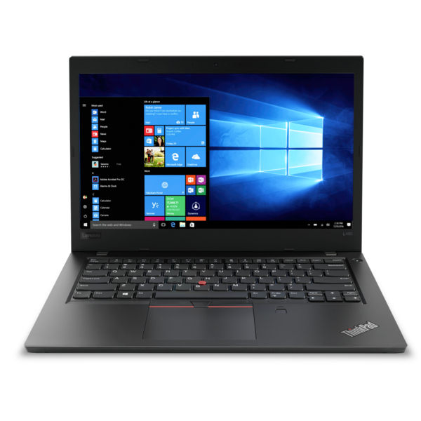 Laptop Lenovo ThinkPad L480, 14.0" FHD, Core i5-8250U pana la 3.4GHz, 8GB DDR4, 256GB SSD, Intel UHD 620, Fingerprint Reader, Windows 10 Pro, Negru