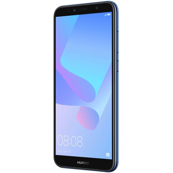 Smartphone Huawei Y6 (2018), Dual SIM, 5.7'' S-IPS LCD Multitouch, Quad Core 1.4GHz, 2GB RAM, 16GB, 13MP, 4G, Blue