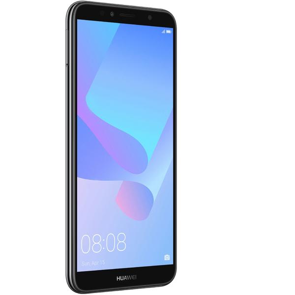 Smartphone Huawei Y6 (2018), Dual SIM, 5.7'' S-IPS LCD Multitouch, Quad Core 1.4GHz, 2GB RAM, 16GB, 13MP, 4G, Black