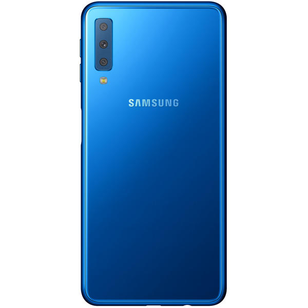 Smartphone Samsung Galaxy A7 (2018), Dual SIM, 6.0'' Super AMOLED Multitouch, Octa Core 2.2GHz + 1.6GHz, 4GB RAM, 64GB, Triple 24MP + 5MP + 8MP, 4G, Blue