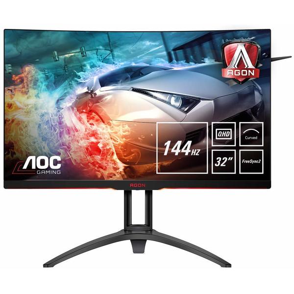 Monitor LED AOC AGON AG322QC4, 32", QHD, VA, Curbat, 144Hz, FreeSync 2, HDR 400