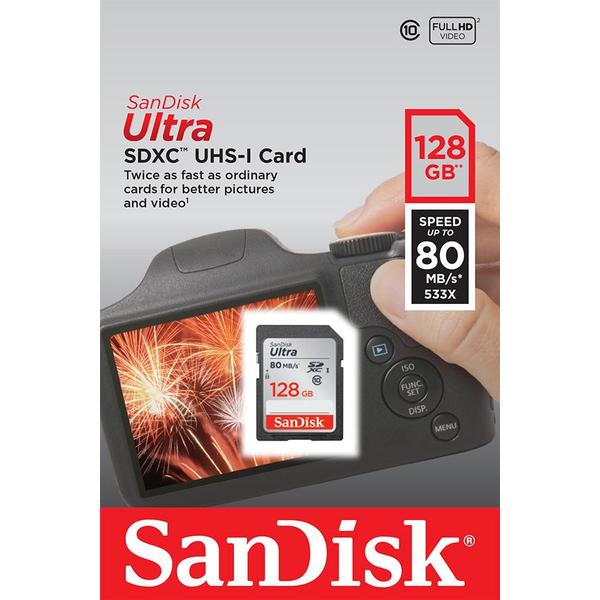 Card Memorie SanDisk Ultra SDXC, 128GB, Clasa 10, UHS-I U1