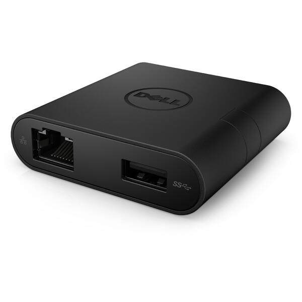 Adaptor Dell DA200 de la USB Type C la HDMI, VGA, Ethernet, USB 3.0