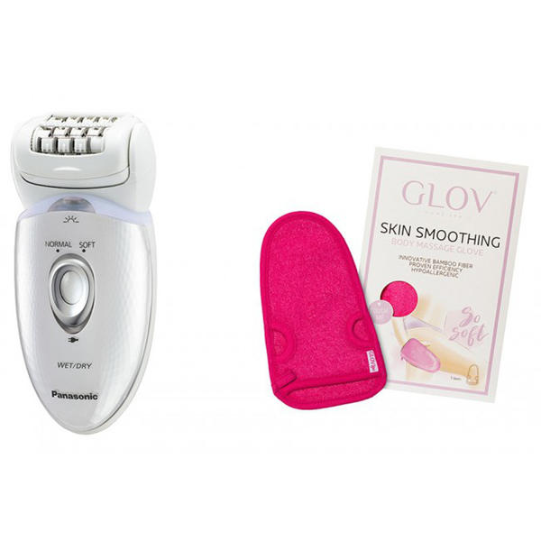 Epilator Panasonic ES-ED53-W503, Alb/Argintiu + manusa masaj