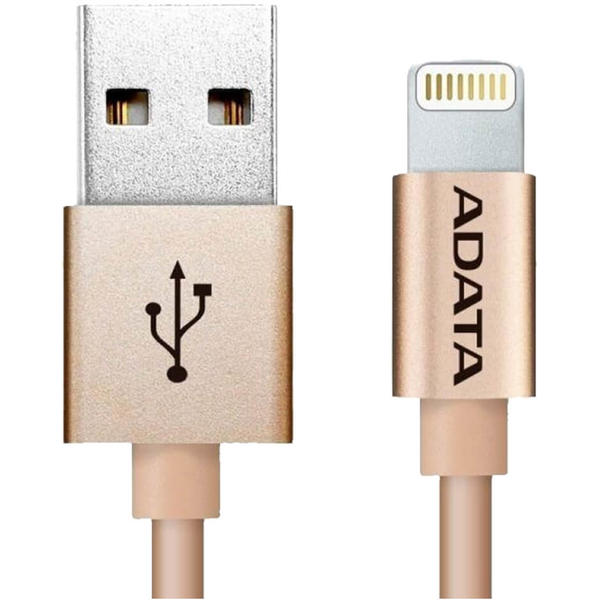 Cablu date A-DATA USB Male la Lightning Male, MFi, 1 m, Gold