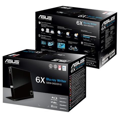Unitate optica Asus Blu Ray Writer 6x, USB 2.0, SBW-06D2X-U, Negru