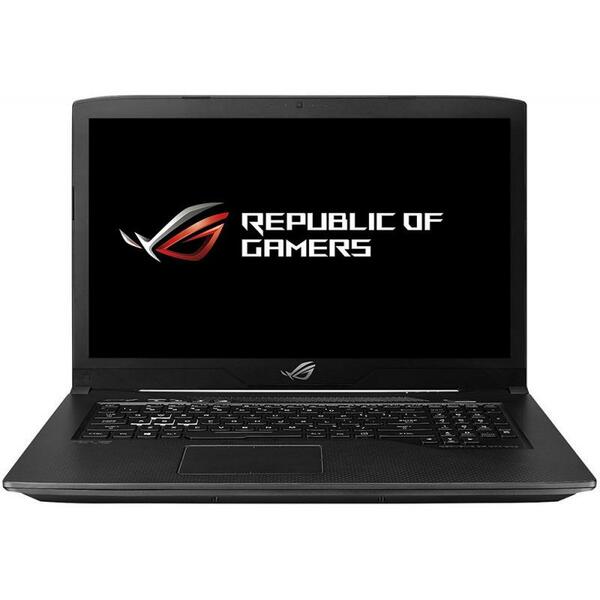 Laptop Asus Gaming 17.3'' ROG GL703GE, 17.3 inch FHD 120Hz, Intel Core i7-8750H, 8GB DDR4, 1TB 7200 RPM + 256GB SSD, GeForce GTX 1050 Ti 4GB, FreeDos, Black