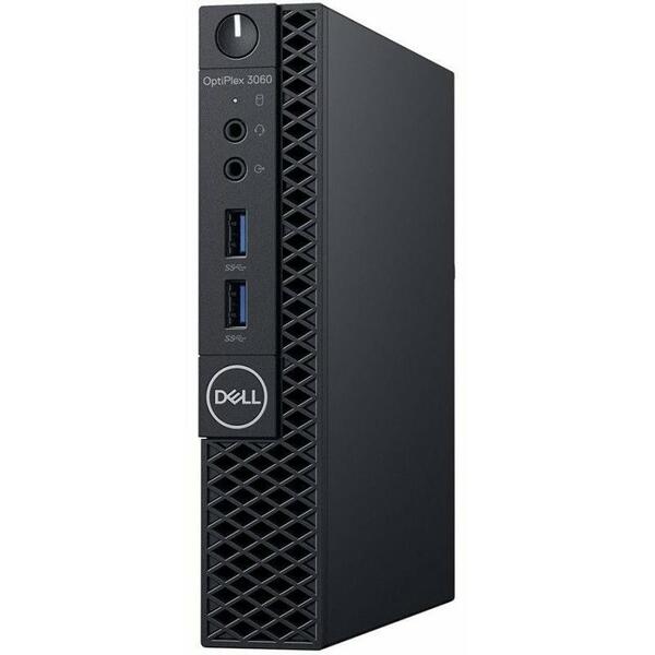 Mini PC Dell OptiPlex 3060 MFF, Core i5-8500T 2.1GHz, 8GB DDR4, 256GB SSD, Intel UHD 630, Win 10 Pro, Negru