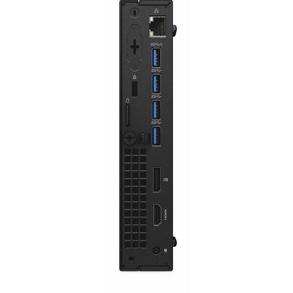 Mini PC Dell OptiPlex 3060 Micro, Procesor Intel Core i3-8100T, 4GB DDR4, 128GB SSD, GMA UHD 630, Linux, Negru