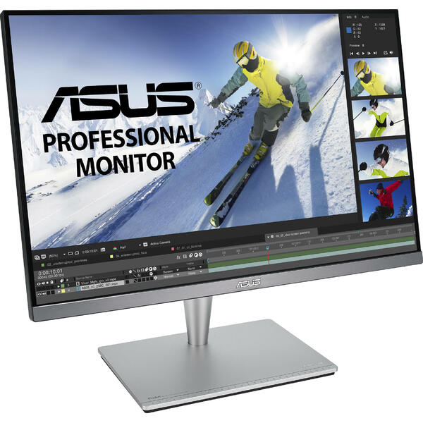 Monitor profesional Asus ProArt PA24AC HDR, IPS, 24 inch Full HD, 5ms, Boxe, Argintiu