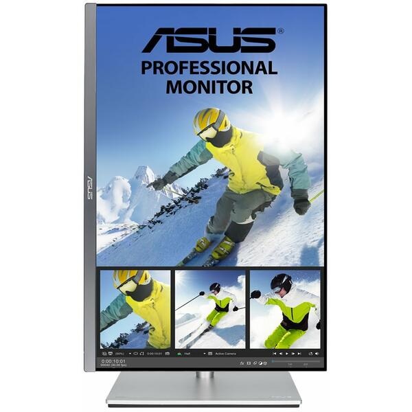 Monitor profesional Asus ProArt PA24AC HDR, IPS, 24 inch Full HD, 5ms, Boxe, Argintiu
