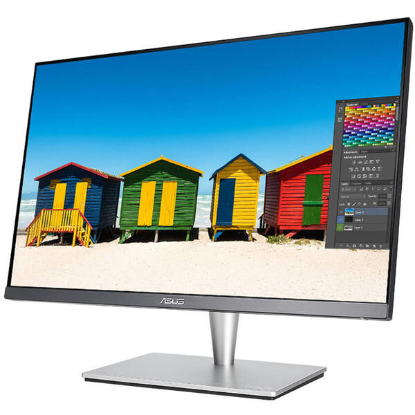 Monitor profesional Asus ProArt PA24AC HDR, IPS, 24 inch Full HD, 5ms, Boxe, Argintiu