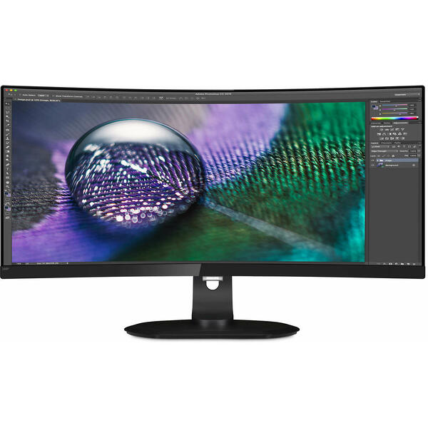 Monitor LED Philips Brilliance, 349P7FUBEB, Curbat, 34 inch QHD, 4ms, USB-C, Negru