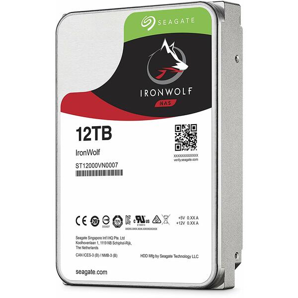 Hard Disk Seagate Ironwolf 12TB, 3.5 inch, 7200 rpm, 256MB
