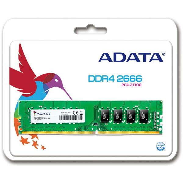 Memorie ADATA 4GB DDR4 2666MHz CL19 1.2v, Retail