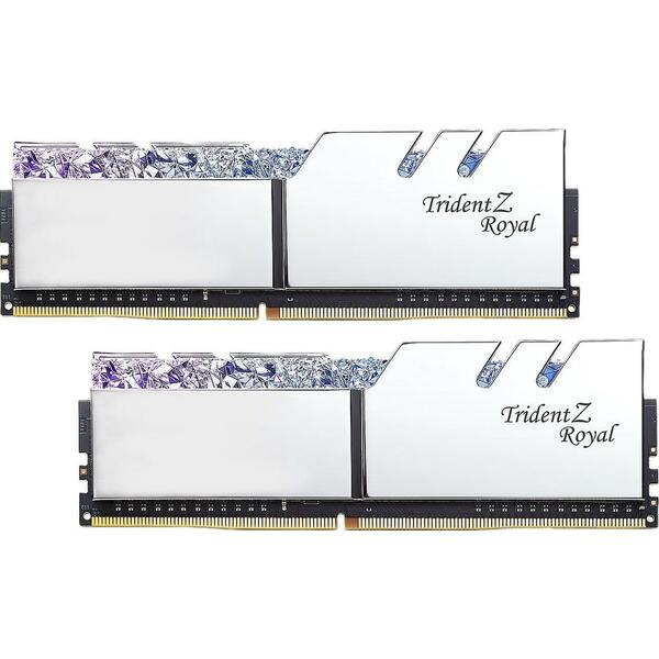 Memorie G.Skill Trident Z Royal RGB Silver 16GB DDR4 3200MHz CL16 1.35V Kit Dual Channel