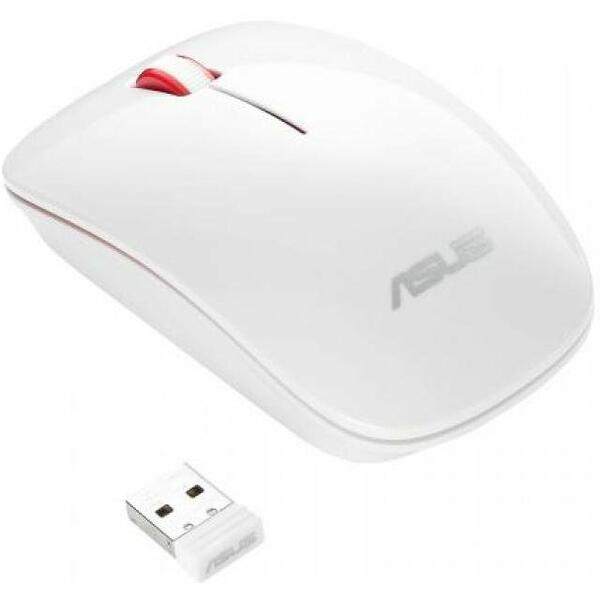 Mouse Asus wireless WT300, Alb/Rosu