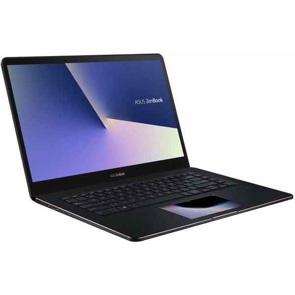 Ultrabook Asus ZenBook Pro 15 UX580GE-BN020R, 15.6 inch Full HD Touch, Intel Core i7 8750H, 16GB DDR4, 512GB SSD, GeForce GTX 1050 Ti 4GB, Win 10 Pro, Deep Dive Blue