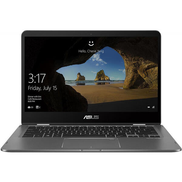 Laptop 2 in 1 Asus ZenBook Flip 14 UX461FA, 14 inch Full HD Touch, Procesor Intel Core i7-8265U, 8GB, 512GB SSD, Intel UHD 620, Win 10 Pro, Slate Gray