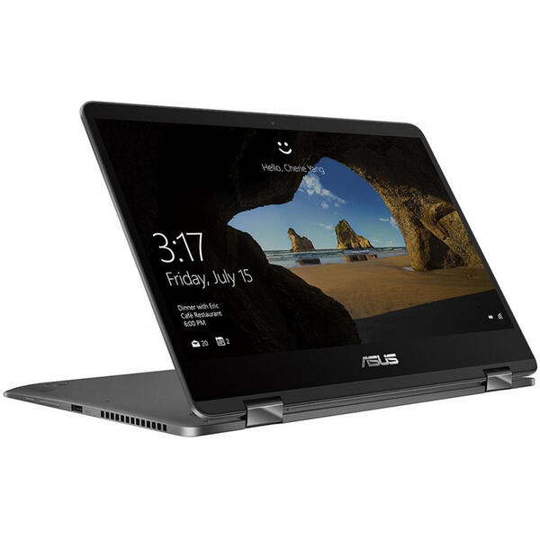 Laptop 2 in 1 Asus ZenBook Flip 14 UX461FA, 14 inch Full HD Touch, Procesor Intel Core i7-8265U, 8GB, 512GB SSD, Intel UHD 620, Win 10 Pro, Slate Gray