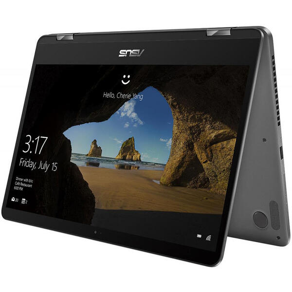 Laptop 2 in 1 Asus ZenBook Flip 14 UX461FA, 14 inch Full HD Touch, Procesor Intel Core i7-8265U, 8GB, 512GB SSD, Intel UHD 620, Win 10 Pro, Slate Gray