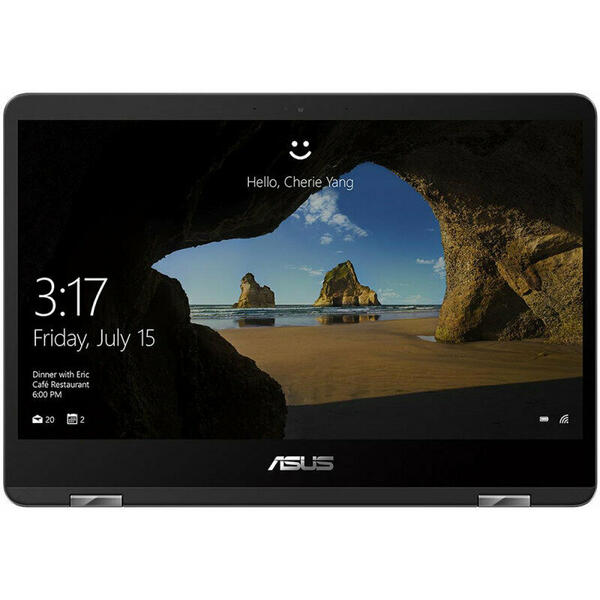 Laptop 2 in 1 Asus ZenBook Flip 14 UX461FA-E1010R, 14 inch Full HD Touch, Procesor Intel Core i5-8250U, 8GB, 256GB SSD, Intel UHD 620, Win 10 Pro, Slate Gray