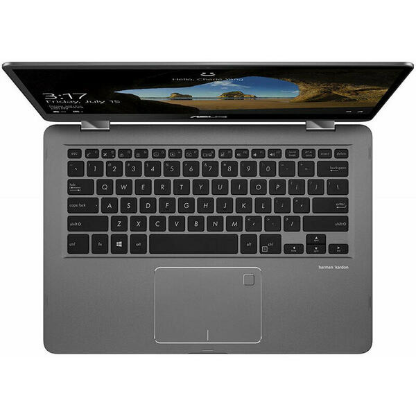 Laptop 2 in 1 Asus ZenBook Flip 14 UX461FA-E1010R, 14 inch Full HD Touch, Procesor Intel Core i5-8250U, 8GB, 256GB SSD, Intel UHD 620, Win 10 Pro, Slate Gray