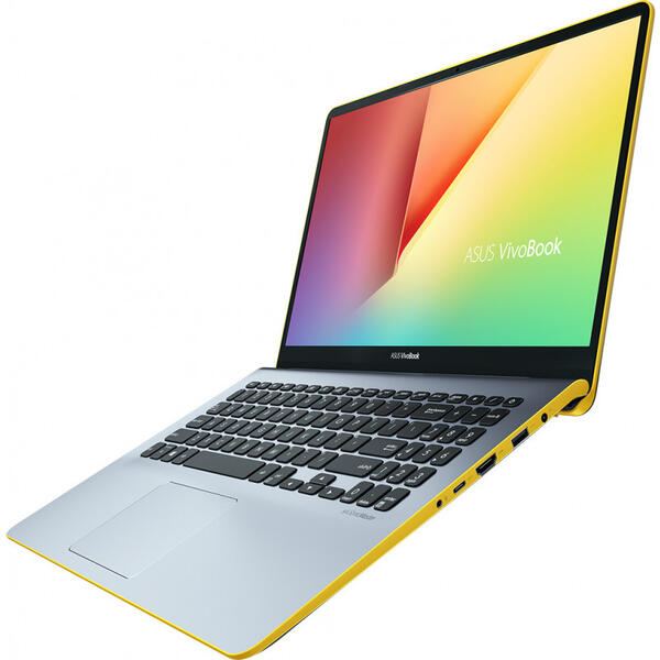 Ultrabook Asus VivoBook S15 S530UF, 15.6 inch Full HD, Intel Core i5-8250U, 8GB DDR4, 256GB SSD, GeForce MX130 2GB, Endless OS, Silver Yellow