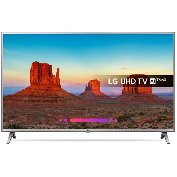 Televizor LED LG Smart TV 55UK6300MLB, 139cm, 4K Ultra HD, HDR 4K, Wi-Fi, Negru/Argintiu