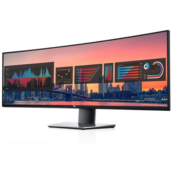 Monitor LED Dell Ultra Sharp, U4919DW, 49 inch IPS, 5ms, Dual QHD, Curbat, Negru