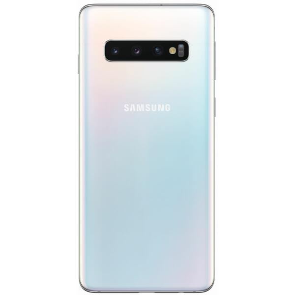 Smartphone Samsung Galaxy S10 Dual Sim  LTE, Ecran 6.1 inch QHD, Octa Core, 8GB DDR4, 128GB Camera UHD 10MP + Tri Camera 12MP+12MP+16MP, Prism White