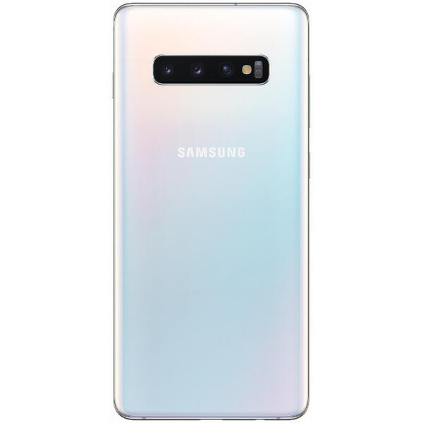 Smartphone Samsung Galaxy S10+ Dual SIM LTE, 6.4 inch, Octa Core, 8GB RAM, 128GB Cvintuplu-Camera, Prism White