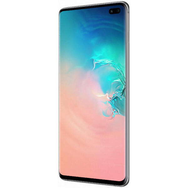 Smartphone Samsung Galaxy S10+ Dual SIM LTE, 6.4 inch, Octa Core, 8GB RAM, 128GB Cvintuplu-Camera, Prism White