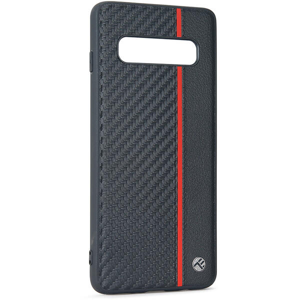 Capac protectie spate Tellur Carbon pentru Samsung Galaxy S10, Negru