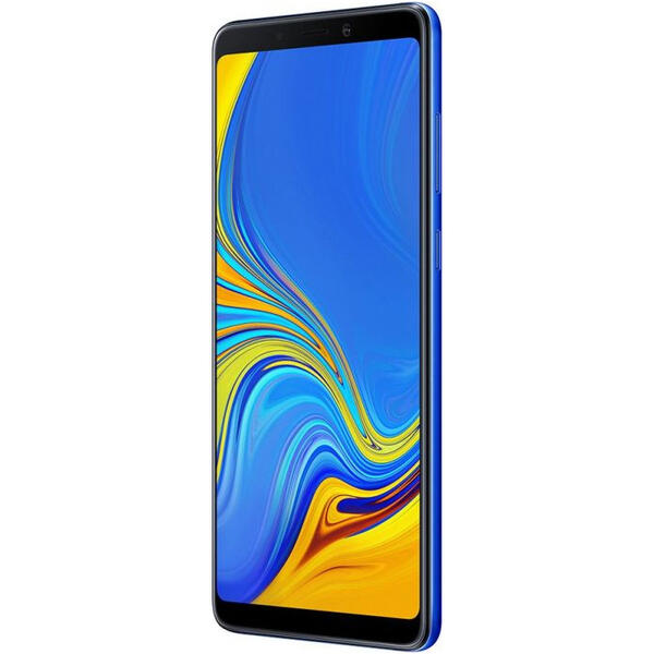 Smartphone Samsung A9 (2018), Dual SIM, Full HD+, Octa Core, 128GB, 6GB RAM, 4G, 5 Camere: 24 mpx + 24 mpx + 10 mpx + 8 mpx + 5 mpx, Lemonade Blue