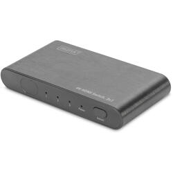 Spliter video DIGITUS Switch HDMI 3-port 4K 60Hz UHD 3D HDR HDCP 2.2 audio, Telecomanda
