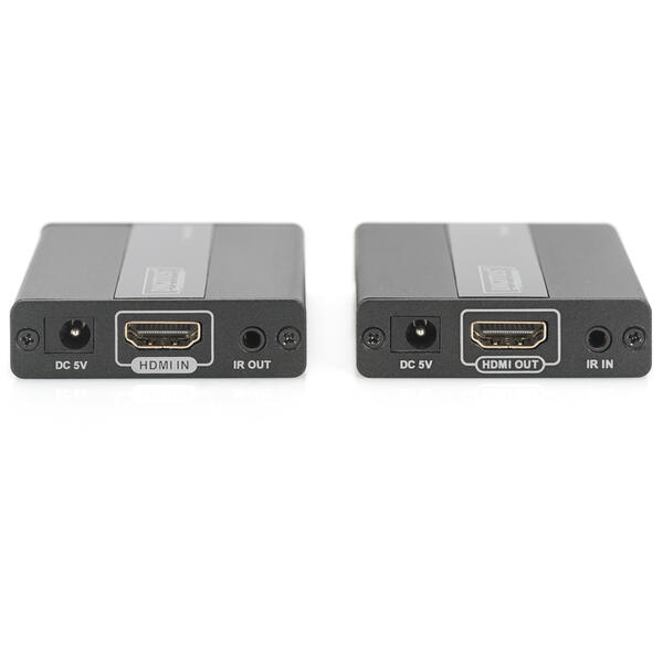 Spliter video Digitus Professional Extender HDMI pana la 130m Cat.5e/6 UTP, 1080p 60Hz FHD HDCP 1.4, IR, audio (SET)