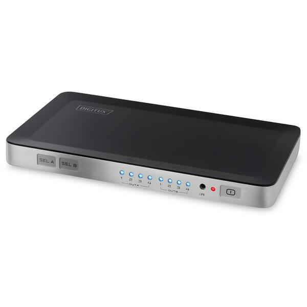 Adaptor  video Digitus HDMI Matrix Switch, 4 x 2-Port, 1920x1080p FHD 3D, HDCP1.1, telecomanda