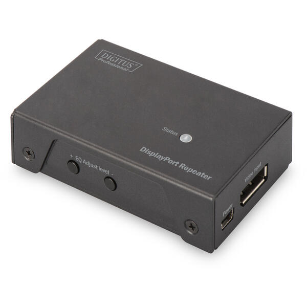 Spliter video Digitus Repeater DisplayPort up to 7m/20m, 1920x1080p FHD 3D / 4096x2160p 4K UHD 3D,HDCP