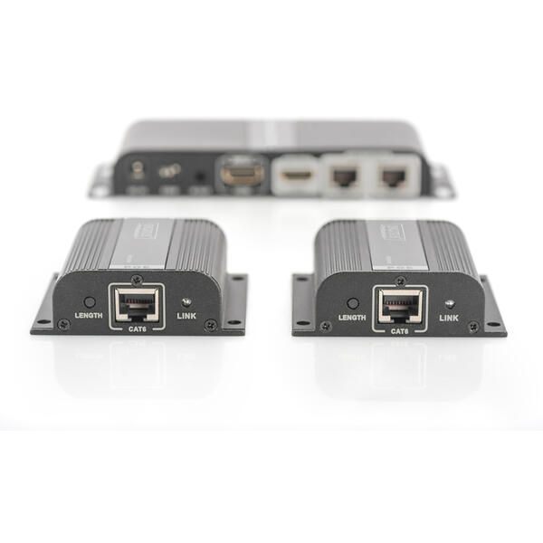 Spliter video Digitus Extender HDMI 2-port pana la 40m Cat.6/7,1080p 60Hz FHD HDCP1.4 IR, audio (SET)