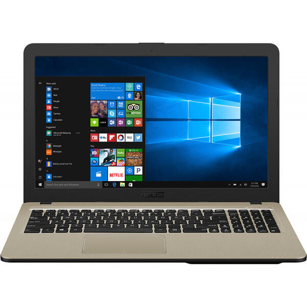 Laptop Asus VivoBook 15 X540MA, 15.6 inch HD, Intel Celeron N4000, 4GB DDR4, 256GB SSD, GMA UHD 600, Windows 10 Home, Chocolate Black