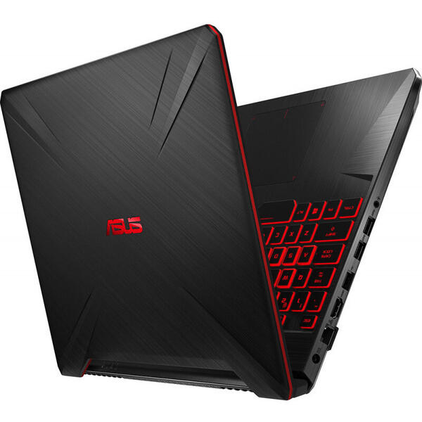 Laptop Asus TUF Gaming FX505GE-BQ159, 15.6 inch Full HD, Intel Core i7-8750H, 8GB DDR4, 1TB + 128GB SSD, GeForce GTX 1050 Ti 4GB, Black