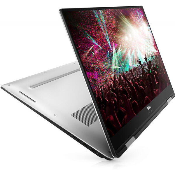 Laptop 2 in 1 Dell XPS 15 (9575), 15.6 inch FHD IPS Touch InfinityEdge, Intel Core i7-8705G, 16GB DDR4, 512GB SSD, Radeon RX Vega M GL 4GB HMB2, Win 10 Pro, Silver