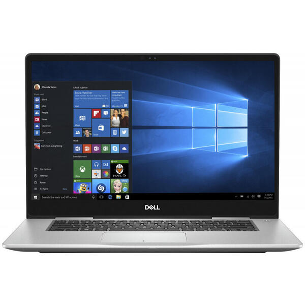 Laptop Dell Inspiron 7580, 15.6 inch FHD IPS, Intel Core i5-8265U, 8GB DDR4, 1TB + 128GB SSD, GeForce MX150 2GB, Win 10 Home, Platinum Silver