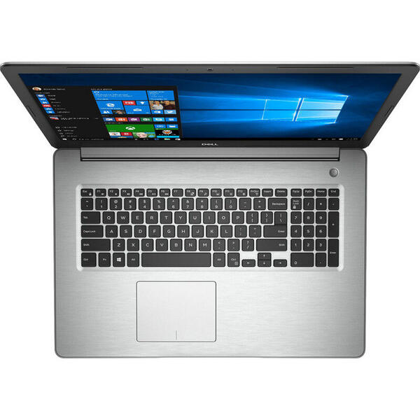 Laptop Dell Inspiron 5770, 17.3 inch FHD, Intel Core i3-7020U, 4GB DDR4, 1TB, GMA HD 620, FingerPrint Reader, Win 10 Home, Silver