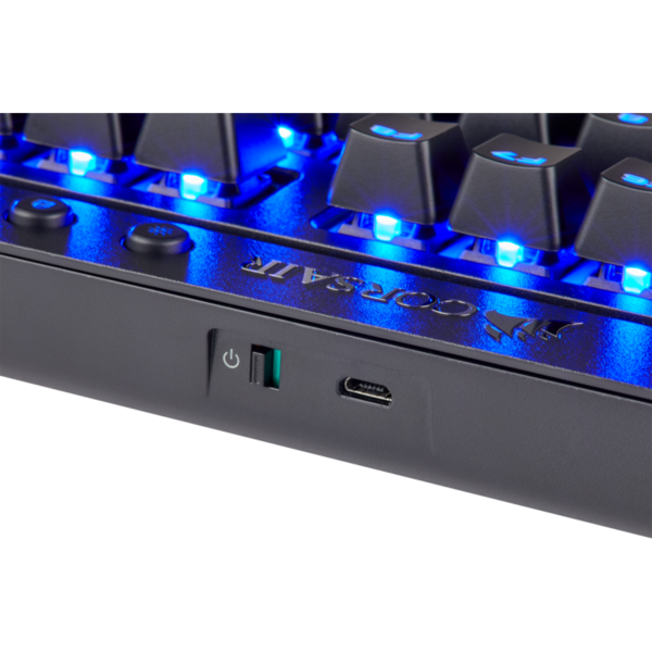 Tastatura Gaming Corsair K63 Wireless Blue LED, Mecanica, Cherry MX Red