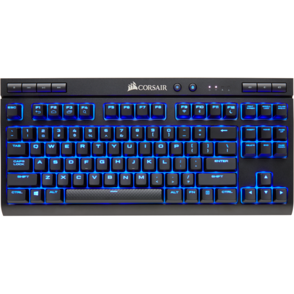 Tastatura Gaming Corsair K63 Wireless Blue LED, Mecanica, Cherry MX Red