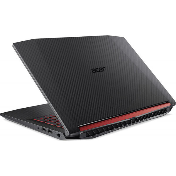 Laptop Gaming Acer Nitro 5 AN515-52, 15.6 inch FHD IPS, Intel Core i7-8750H, 8GB DDR4, 1TB HDD + 256GB SSD, GeForce GTX 1050 Ti 6GB, Linux, Black